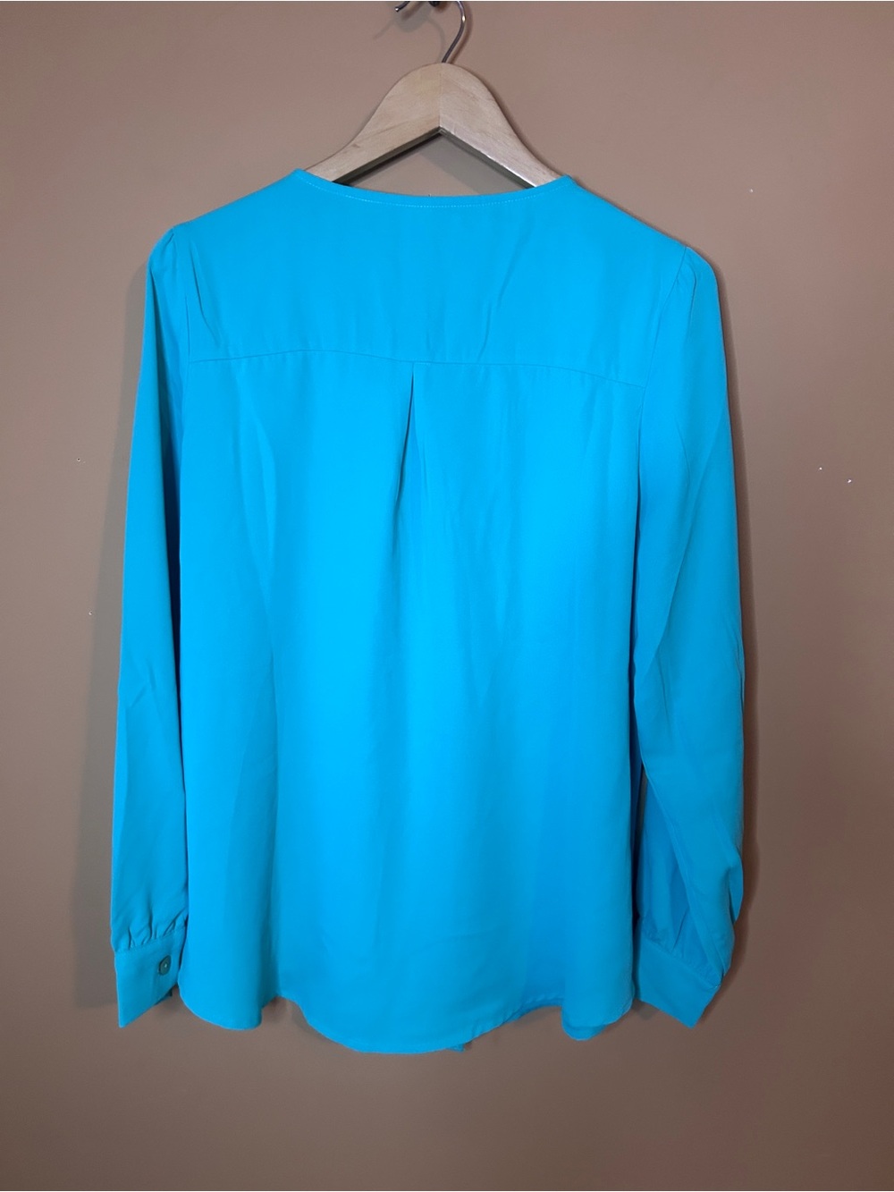 Zenana Turquoise Button Front Blouse Large Western Boho Long Sleeve Top New - Picture 4 of 6